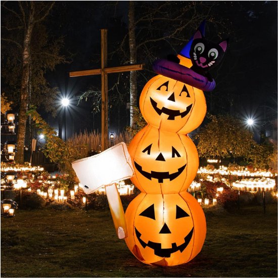 Pumpkin Inflatables for Halloween Outdoor Decorations: Blow up Decor 8ft with Ghost and Cat - Holiday Indoor Outside Inside - Home Room Party Lawn Yard Porch Patio Doorway Pumpkin Inflatables for Halloween Outdoor Decorations: Blow up Decor 8ft with Ghost and Cat - Holiday Indoor Outside Inside - Home Room Party Lawn Yard Porch Patio Doorway