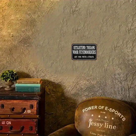 Décoration murale Feyenoord - Accès uniquement pour les commandes Feyenoord - Panneau de grotte en métal - Rotterdam