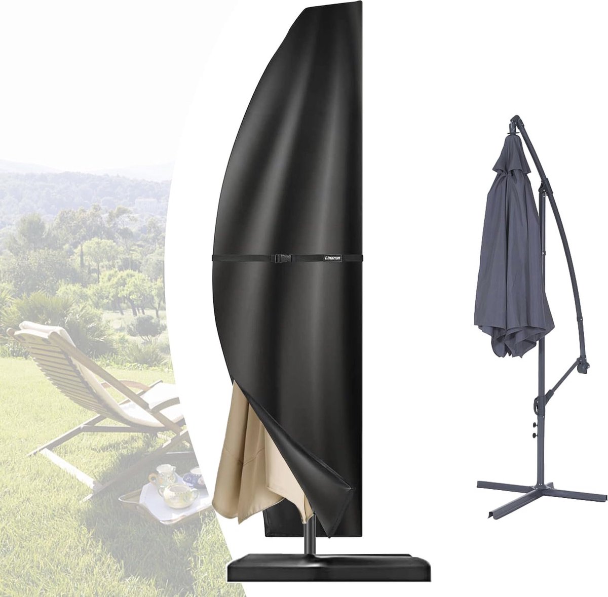 Waterdichte Beschermhoes voor Parasol 2 tot 4 m - UV-bestendig en Weerbestendig