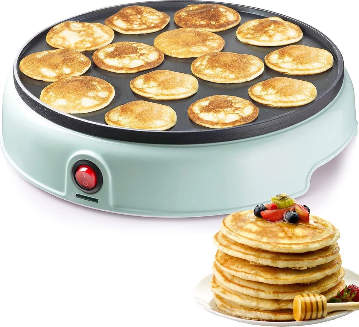ApexArte® Poffertjespan Electrisch - Poffertjesmaker - Poffertjespannen - Zilver