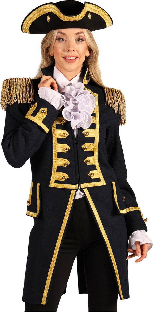 Thetru Carnavalsjas Dames - Battle of Waterloo Zwart - Maat L - Oeteldonk Jas - Carnaval Jas
