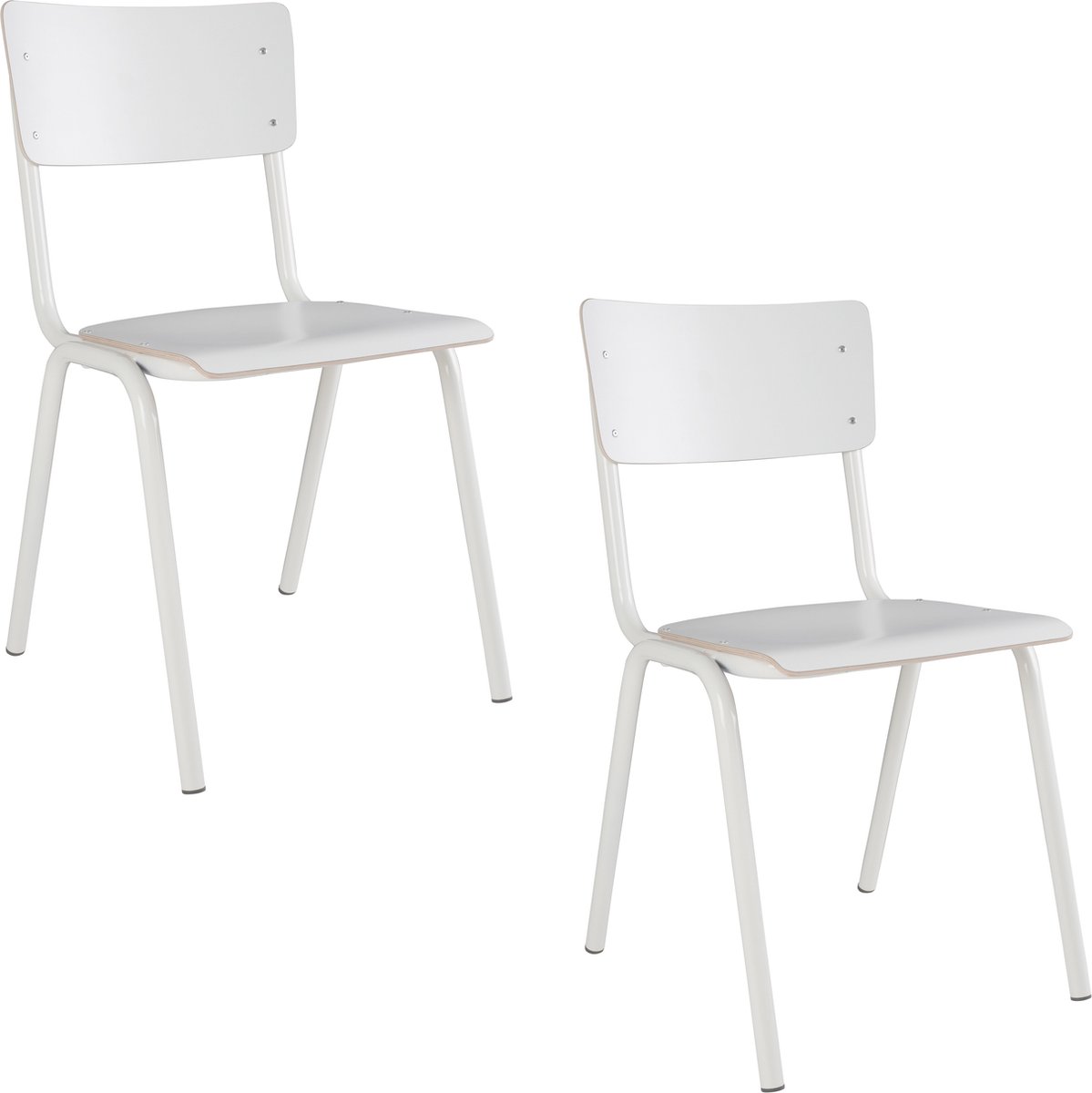 Zuiver Back To School Eetkamerstoelen HPL Wit - Set van 4