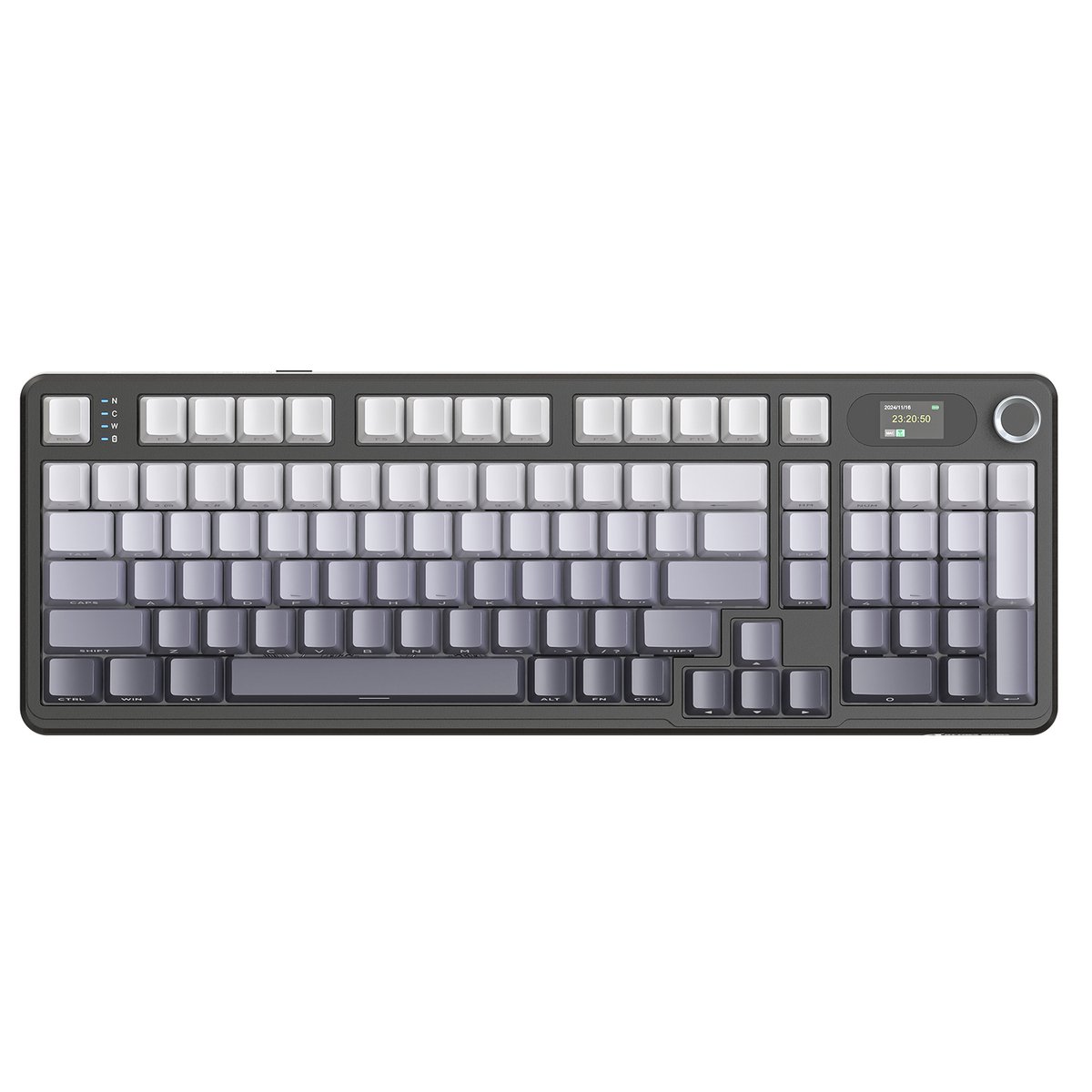 ATTACK SHARK X98PRO - Draadloze Mechanisch Gaming Toetsenbord - Side Printed PBT Keycaps - TFT Scherm - Multifunctionele Draaiknop - Wired/2.4G/Bluetooth Tri-Mode - Gasket Mod - 98keys - Moonlit Night thumbnail 5