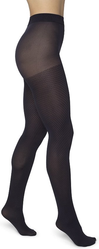 Bonnie Doon Graphic Tights 40 Denier Dark Purple Women size 44/46 XXL - Graphic - Checkered Print - Smooth Seams - Maximum Wearing Comfort - Chique Tights - Festive - Fencing Tights - Blackberry - BP051980.15