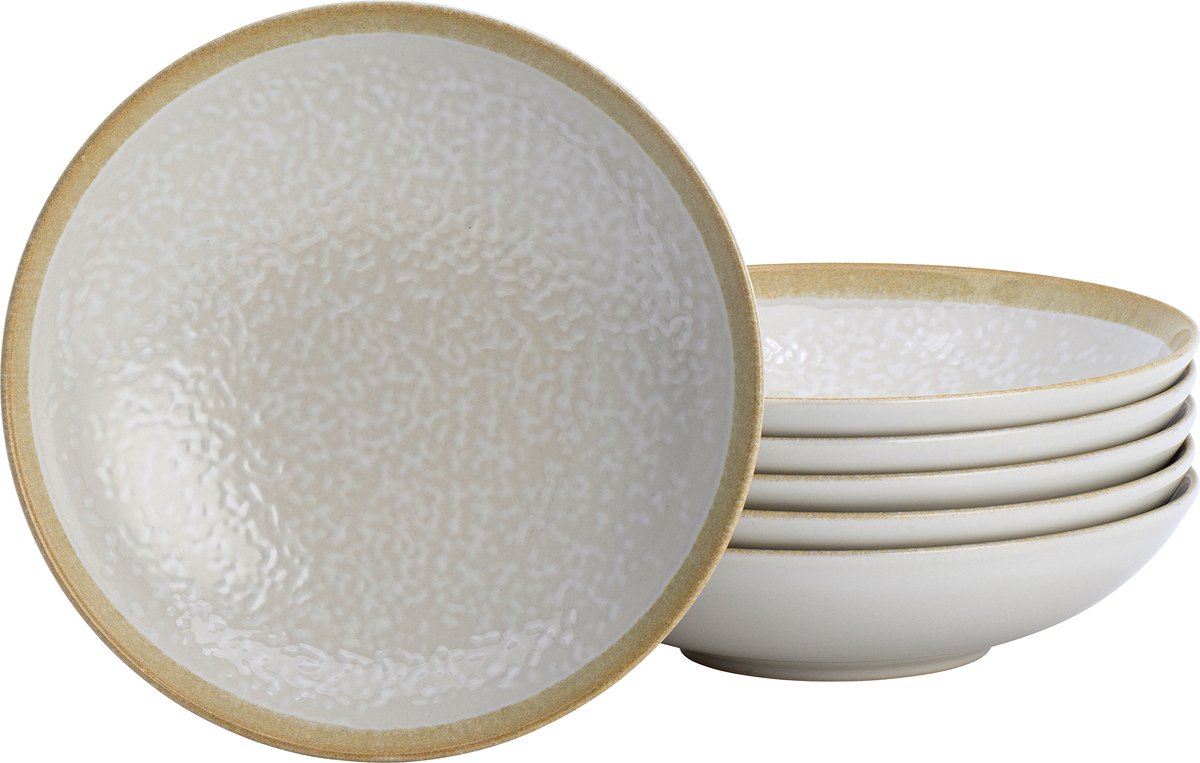 Lite-Body Serviesset - Beige Wit - 6 persoons - 24 delig - Bordenset - Ontbijtborden - Dinerborden - Diepe borden - Kommen - Servies - Vaatwasser en Magnetronbestendig - Chic en Trendy — afbeelding 5