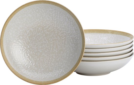 Lite-Body Serviesset - Beige Wit - 6 persoons - 24 delig - Bordenset - Ontbijtborden - Dinerborden - Diepe borden - Kommen - Servies - Vaatwasser en Magnetronbestendig - Chic en Trendy — afbeelding 5
