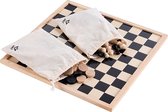 Longfield Houten dam- en schaakbord met stukken