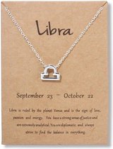 Collier Balance Bixorp Stars - Collier argenté sur carte cadeau - Pendentif signe du Zodiac