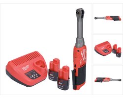 Milwaukee M12 FHIR14LR-202 accu hogesnelheidssleutel 12 V 47 Nm 1/4" borstelloos + 2x accu 2,0 Ah + lader