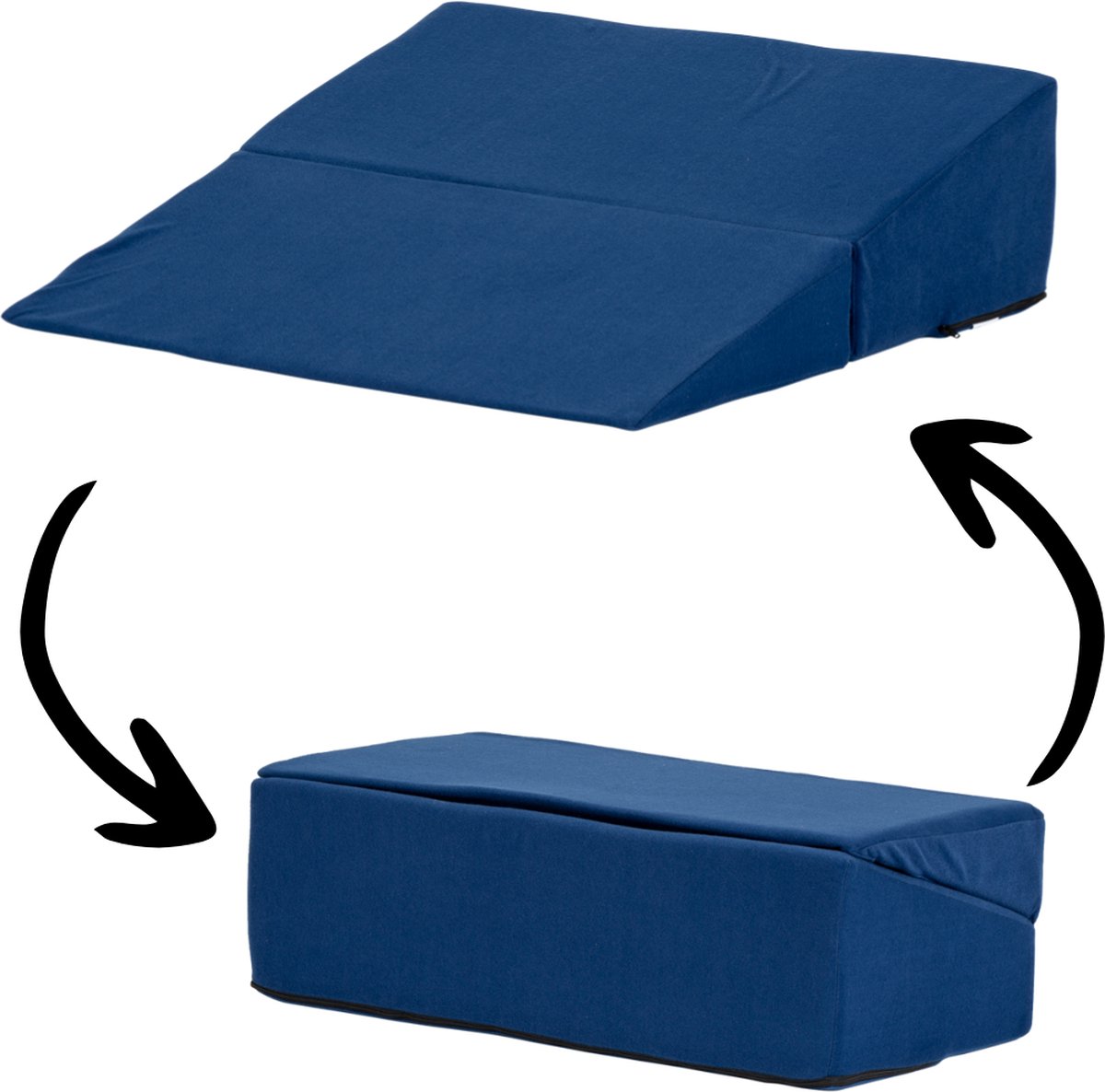 Goedkoopste MultiMotion opvouwbaar driehoekig kussen voor in bed High density foam - Beenkussen / Rugkussen - Opvouwbaar voor verschillende toepassingen - Wigkussen, stevig kussen met 1 kussenhoes