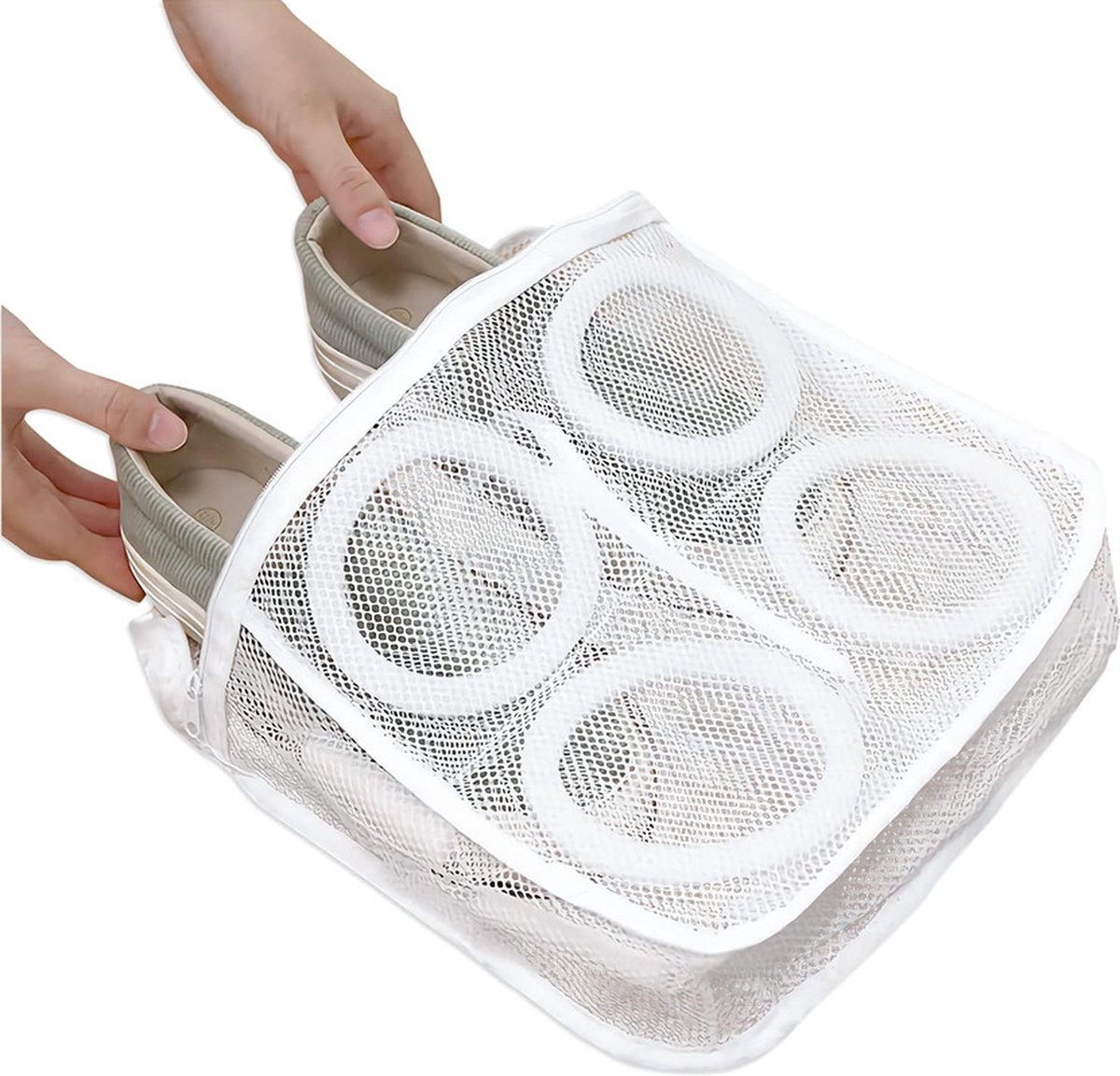 Goedkoopste 1 Pack Schoenen Waszak - Schoenen Waszak - Sneaker Wasmachine Zak - Hoge Kwaliteit Waszak met Ritssluiting - Herbruikbare en Duurzame Schoenen Waszak met Ritssluiting - Waszak voor Alle Schoenen-L