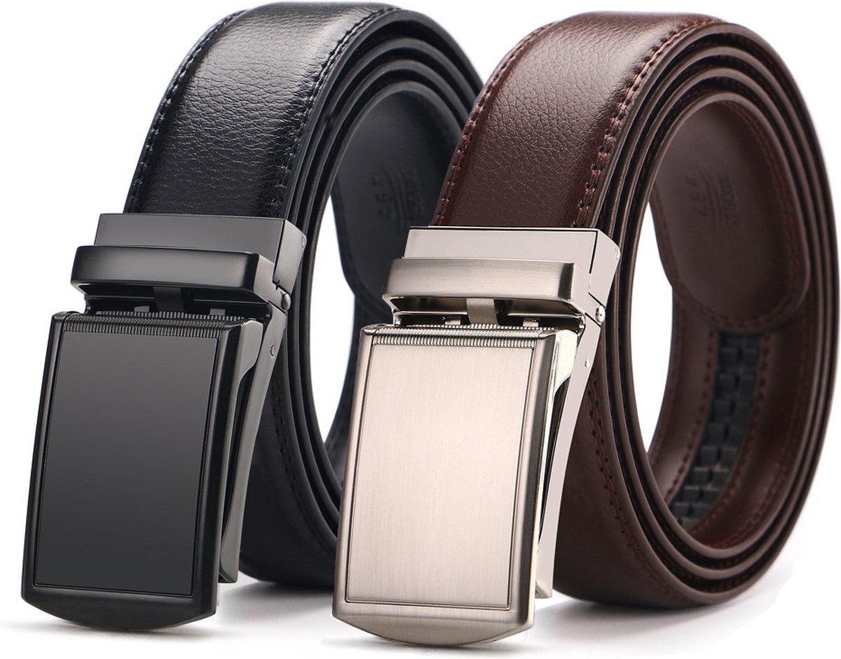 VRLEGEND Herenriem Leer Heren Riem Lederen voor Pakken Business Formele Kleding 35MM met Geschenkdoos (110cm, Bruin