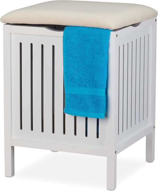 korb.outlet rotan wasmand wasmand gewatteerde zitting wit grote