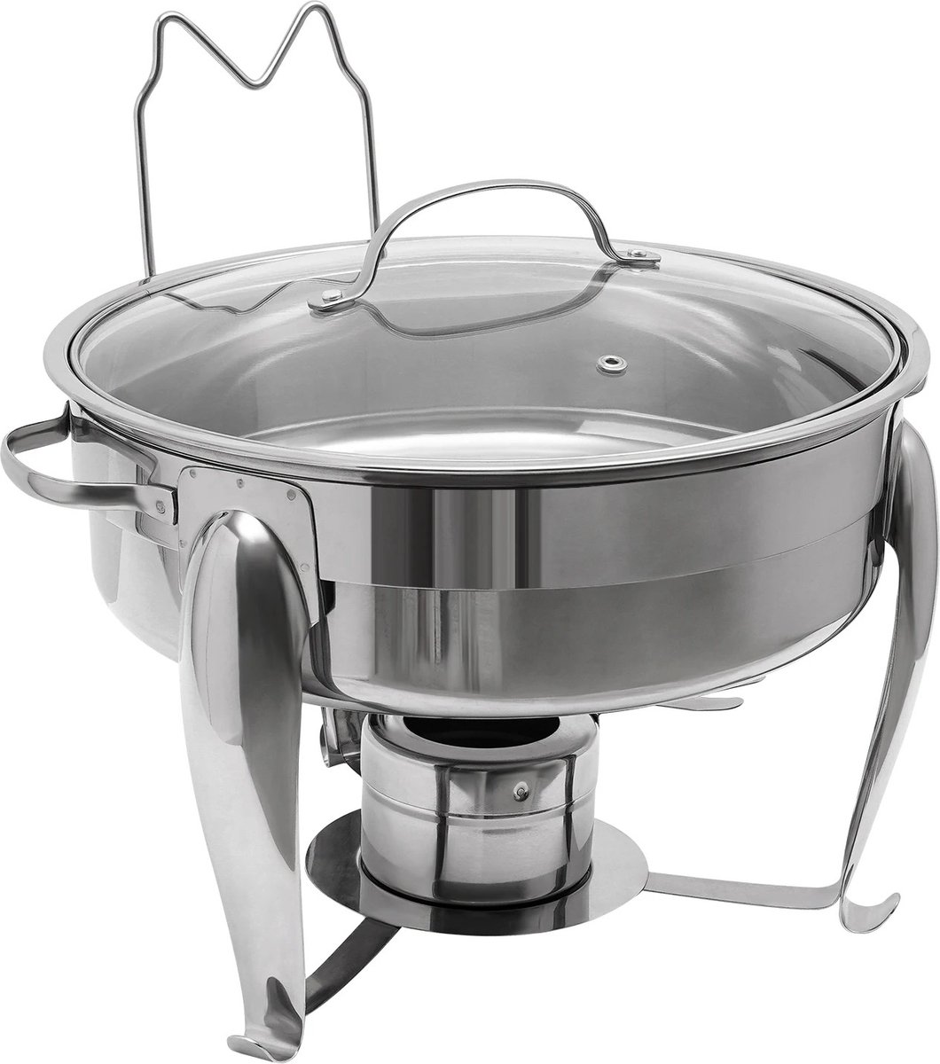 Currentgoodz - Buffet Schaal - Buffetwarmer - Roestvrijstalen schaafschotel - Schotel - 4Liter - Voedsel Warmhouden - Warmhoudbak