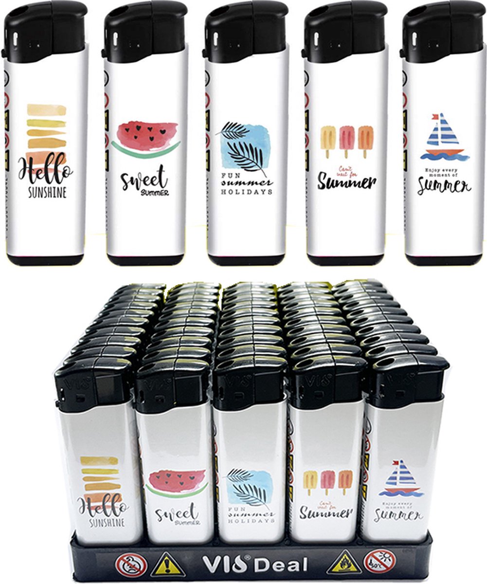 Goedkoopste Aanstekers 50 stuks in tray navulbaar- Klik Unilite aansteker - elektronische VIO deal lighters