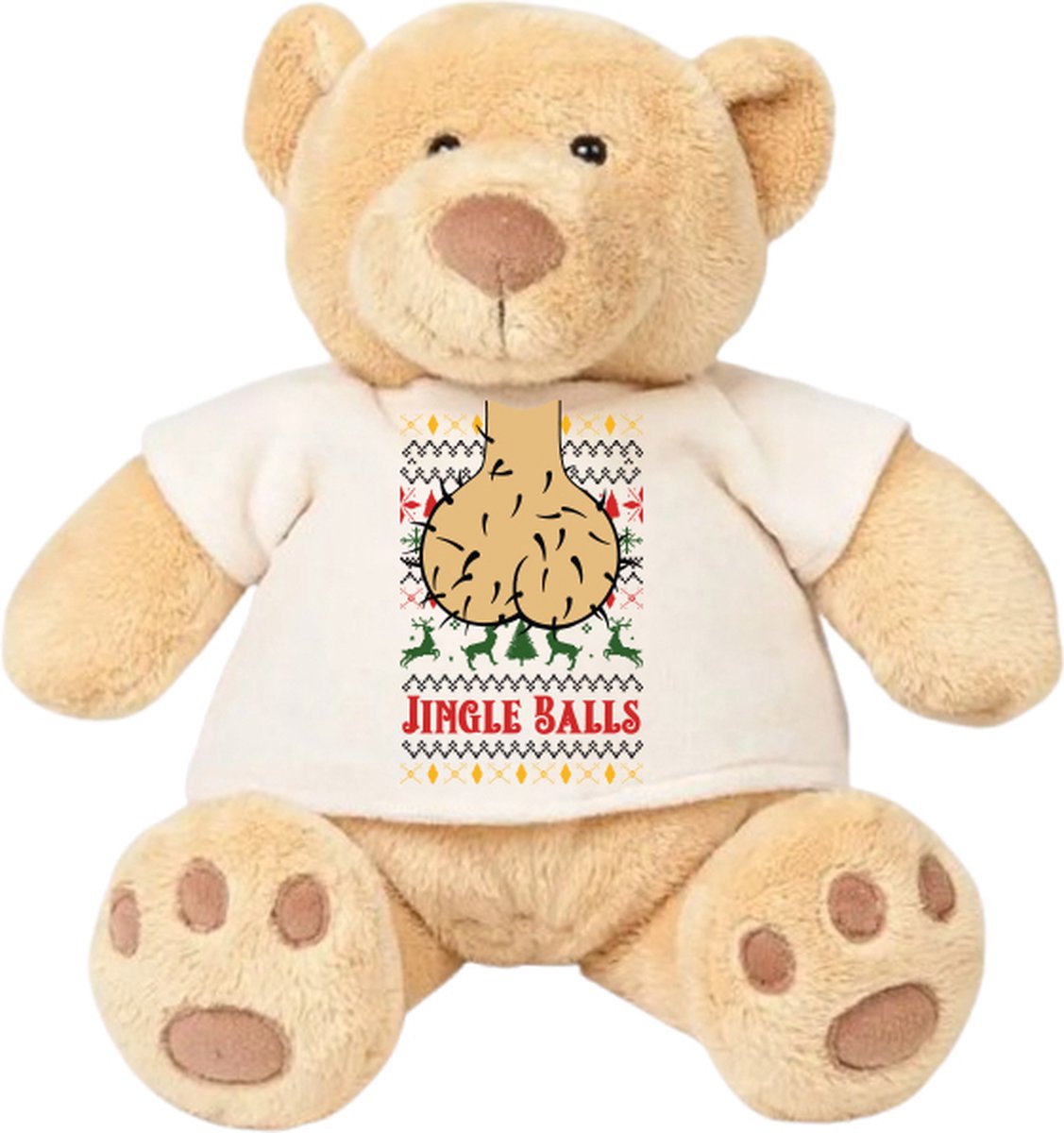 Pluche Beer Jingle Balls Kerst - Grappig - Kerstkado - Knuffel - Kado - Teddybeer