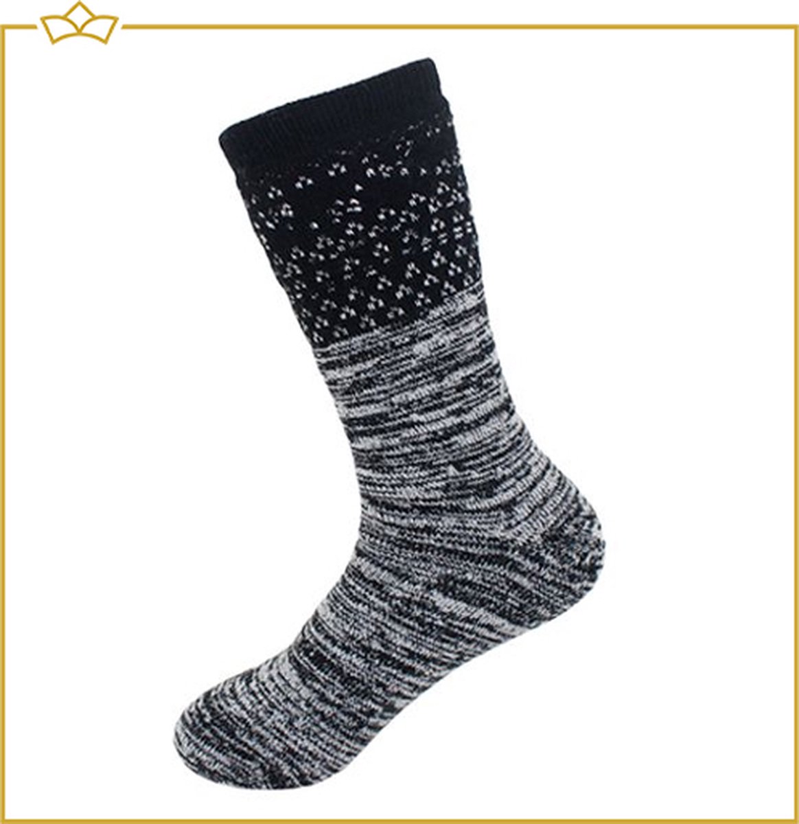 ATTREZZO® Dikke Sokken - Dames - Zwart - maat 35-38 - Winter Sokken - Nordic Socks