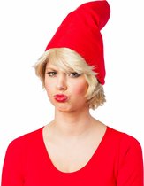 Carnaval verkleed hoed Kabouter - puntmuts - rood - volwassenen - verkleed als kaboutertjes - sprookje