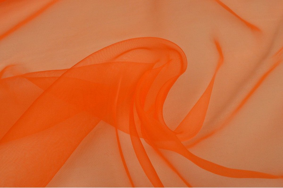 Organza stof - Donker oranje - 1 meter - Per meter - 150cm breed