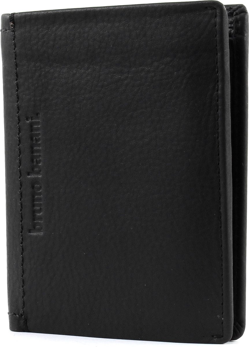bruno banani Leren Portemonnee Arizona Wallet High with Flap Black Zwart