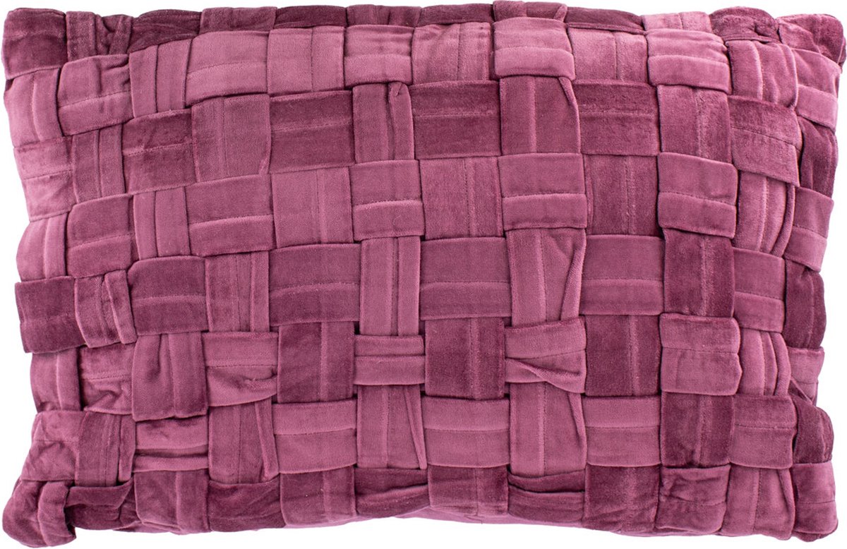 HomeBound by KY | Kussen braid velours paars | sierkussen paars