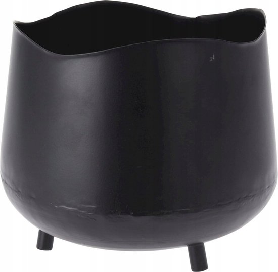 Pot de fleurs - Métal - Fleurs - Pot à plantes - Intérieur - Zwart - 23 cm