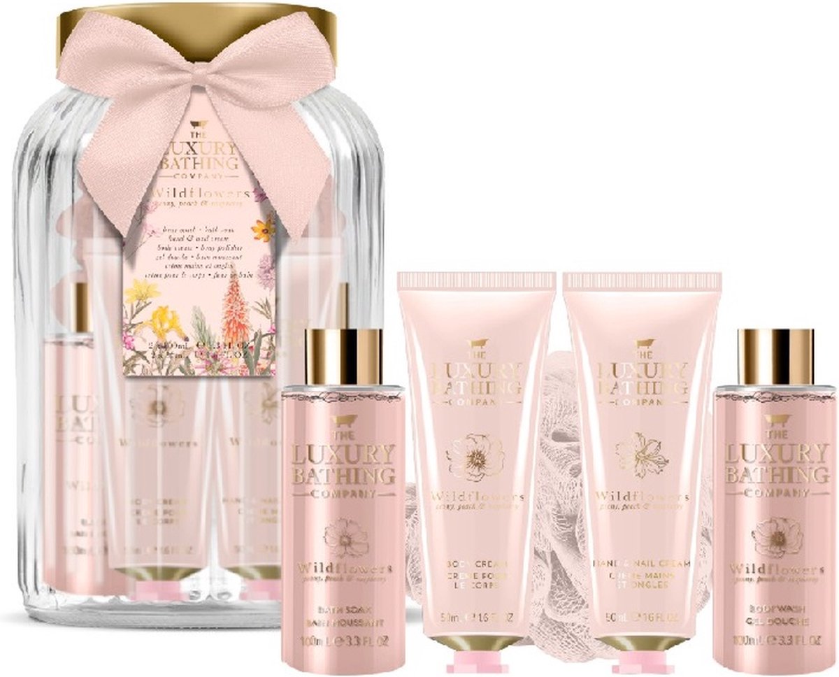 Goedkoopste Peony, Peach & Raspberry Glass Jar Gift Set