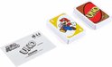 UNO Super Mario speelkaarten met Mario, spelregels en stapels kaarten.