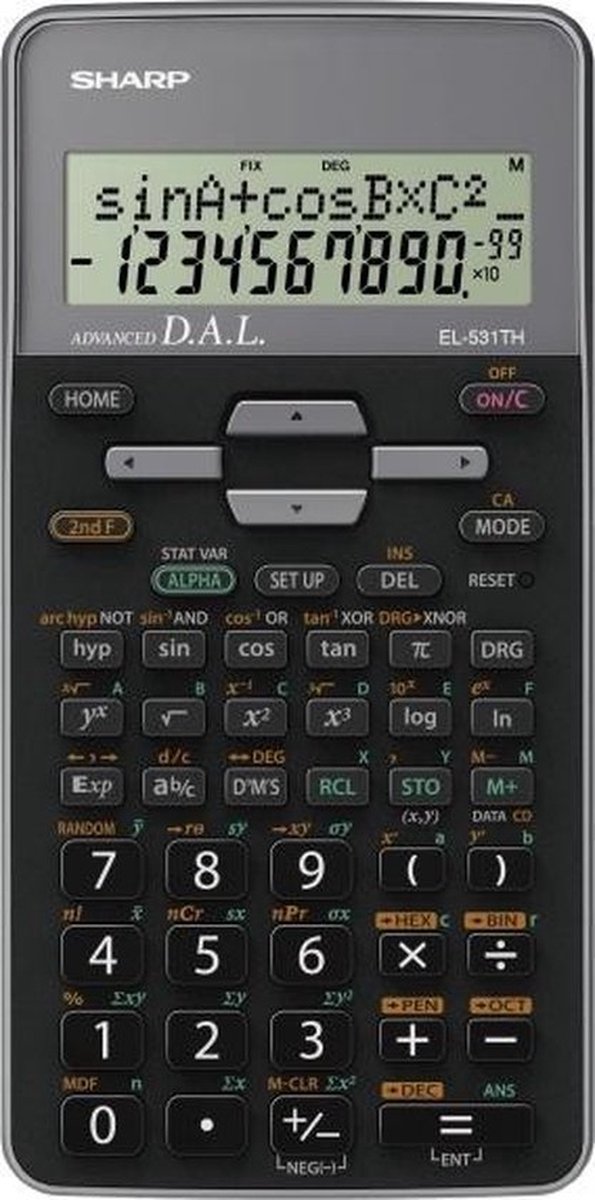 Rekenmachine Sharp-EL531THBGY zwart-grijs wetenschappelijk