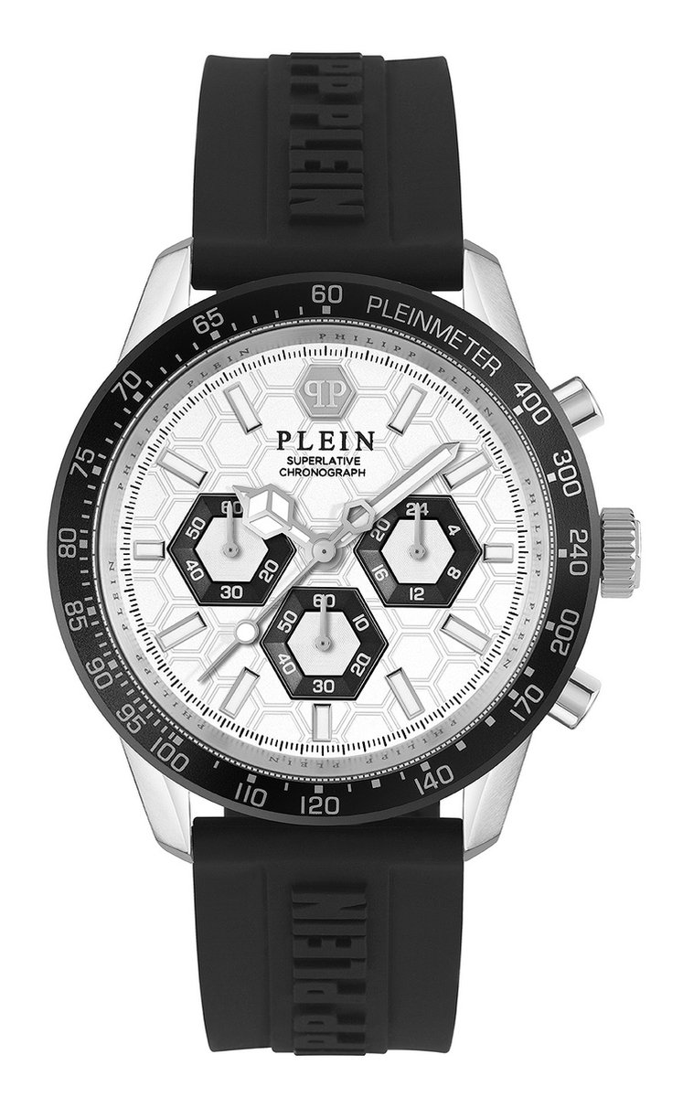 Philipp Plein Pleinmeter PWPYA0124 Horloge - Siliconen - Zwart - Ø 44 mm