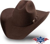 Chapeau en laine Chapeau en feutre Chapeau occidental Wyoming Marron taille 56