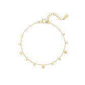 Yehwang - Armband strass rondje - stainless steel - goud - kadotip