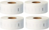 Label Tape Geschikt voor Dymo 11352 | 54 x 25 mm | S0722520 - Wit - 500 labels per Rol - 4 stuks - Geschikt voor: 310 320 330 400 400 Turbo 400 Duo 450 450 Turbo 450 Twin Turbo 450 Duo 4XL Wireless