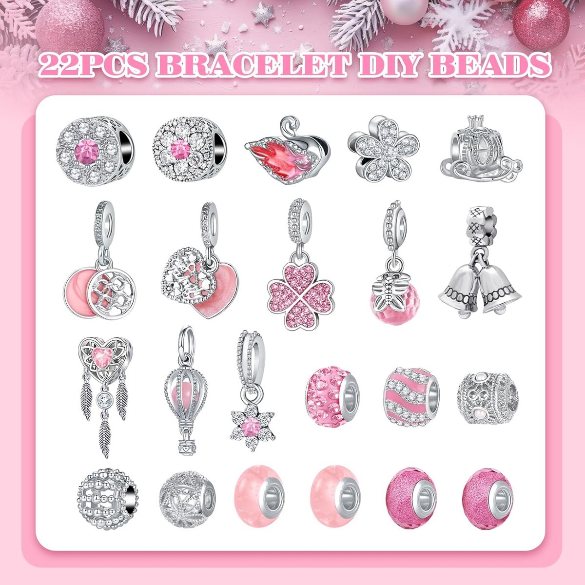 Calendrier De L'Avent 2025 Bijoux Pour Filles - 24 Surprises Bracelets Et Colliers DIY, 6-16 Ans