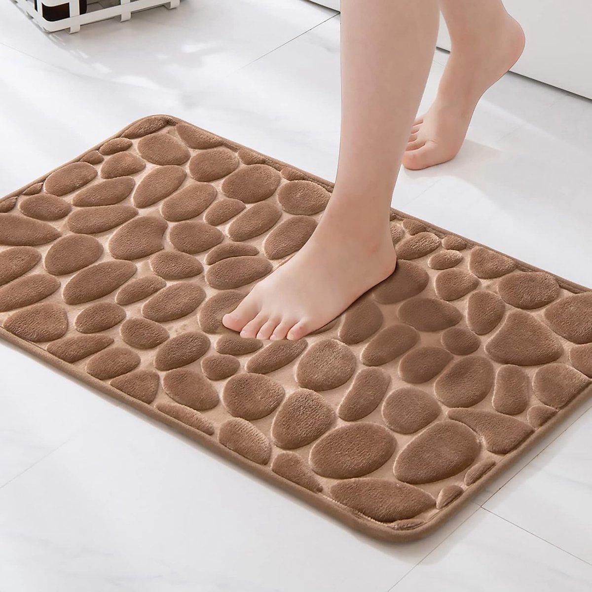 Badmat, traagschuim, badkamertapijt, antislip, waterabsorberend, sneldrogend, wasbaar, douchemat voor badkamer, 40 x 60 cm, koffie