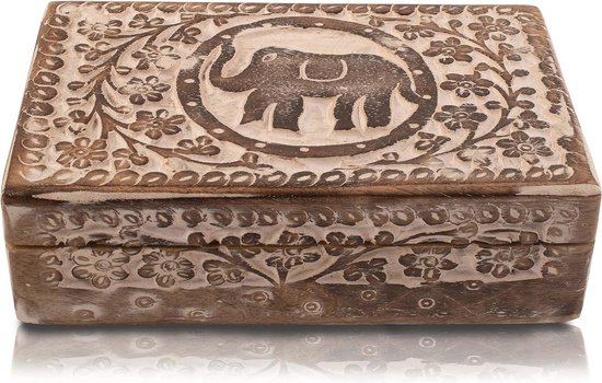 ProCase Grande Boîte à Bijoux en Bois 7 Compartiments, Rangement Bijoux avec Mir