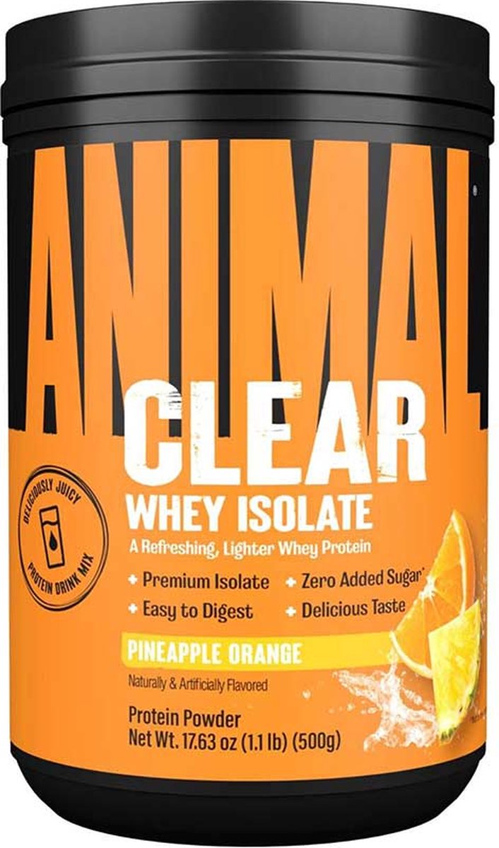 Goedkoopste Animal Clear Whey Isolate 500gr Pineapple Orange