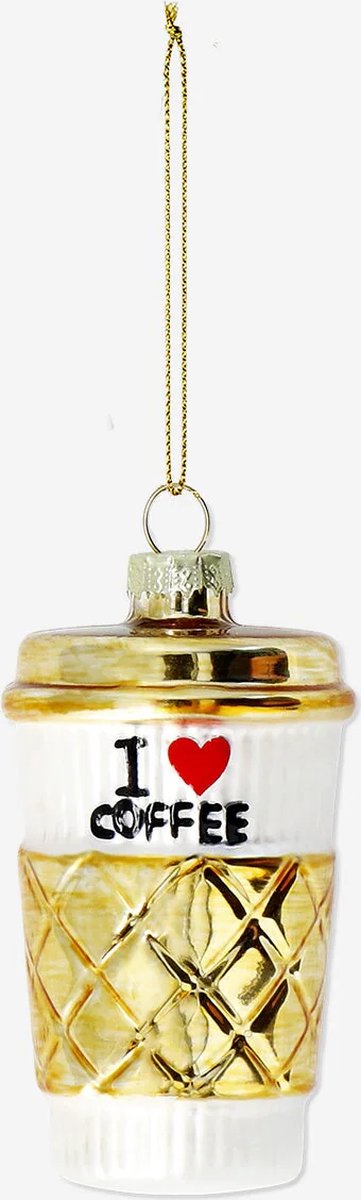 Kersthanger I Love Coffee - Kerstbal Koffiebeker - Coffeecup - Coffee Cup - Koffieliefhebber - Coffeelover - Kerstboomversiering - Kerst - Christmas