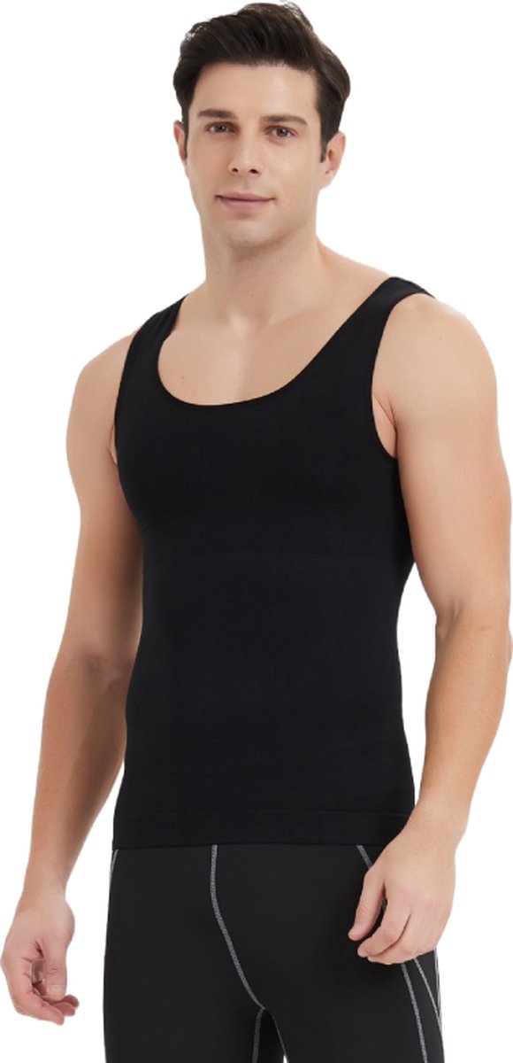 Linorie Corrigerend Shirt Mannen Shapewear Hemd - Zwart - L