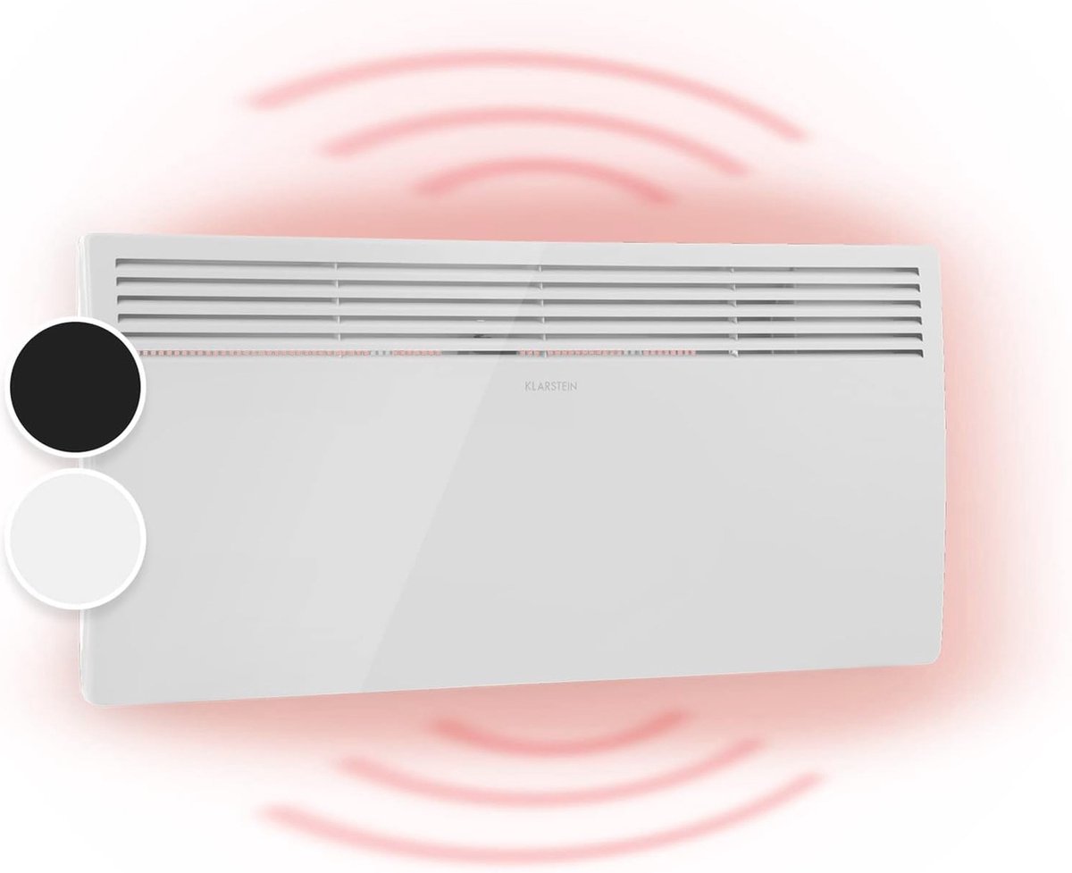 Slimcurve elektrische kachel met thermostaat voor ruimtes tot 40 m² - 2000W wandmontage ve