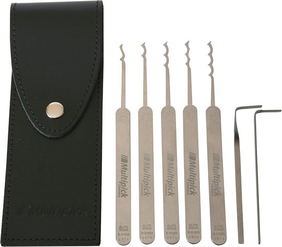 Multipick Elite 27 Set Grimaldelli Professionali In Acciaio Inox - 27 Pezzi Con Custodia In Pelle, Made In Germany