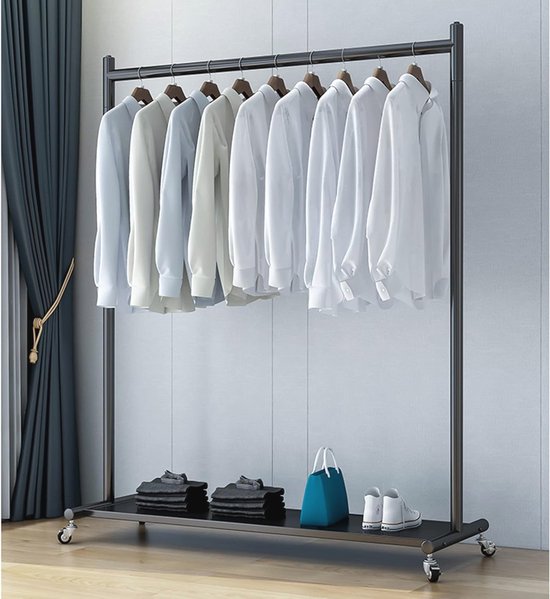 Kledingrek voor slaapkamer, walnoot, natuurlijk beukenhout, dubbele