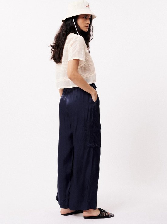 Pantalon cargo bleu satiné Nouma - FRNCH