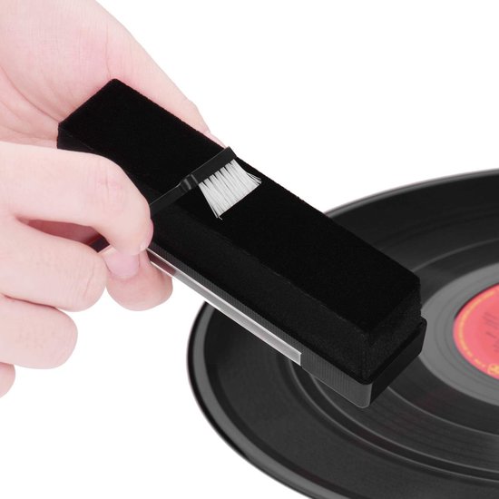 Platenborstel Premium 2 in 1- Premium Platenborstel + Naaldborstel - Antistatisch - Platenreiniger - Schoonmaakset voor Vinylplaten - LP Borstel - Soft Brush Record Brush Antistatische Plaatborstel Van Carbon — afbeelding 4