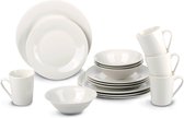 Ensemble de vaisselle Alpina - Blanc - 4 personnes - 16 pièces