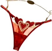 String Rouge à Hartjes – Lingerie Séduisante et Romantique - Sous-vêtements