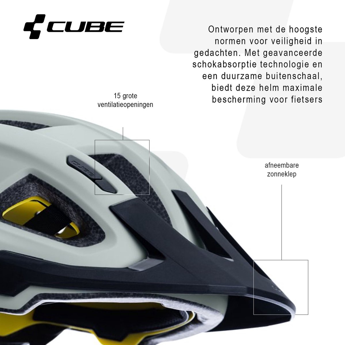 CUBE Fietshelm Fleet - Allround-helm - MIPS - 15 Ventilatiegaten - SNAP 360 fit-systeem - X-Lock-montagesysteem - Verstelbaar - 57-62 cm - L - Grijs – foto 3