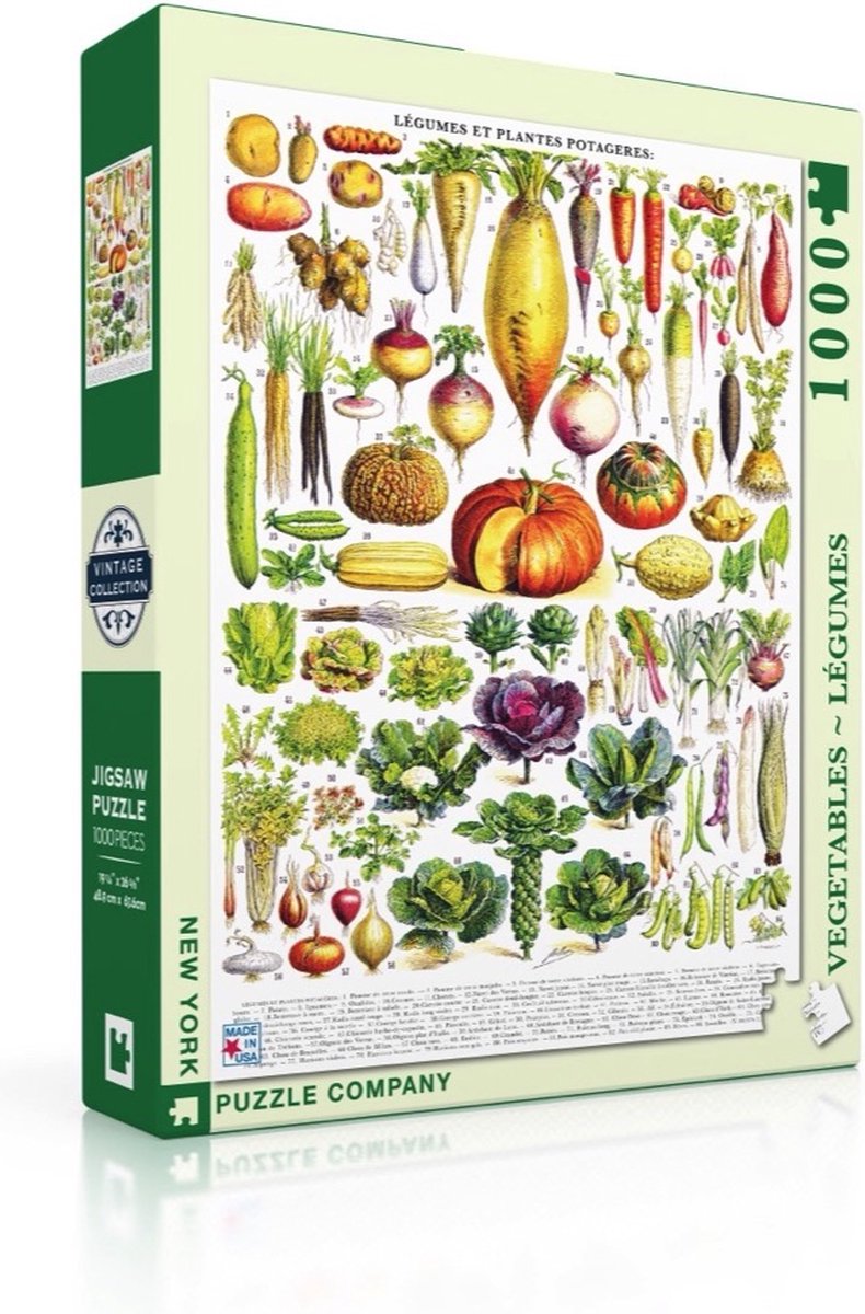 New York Puzzle Company - Vintage Images Vegetables ~ Légumes - 1000 stukjes puzzel