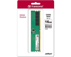 Transcend JM5600ALE-16G JetRam - 16GB - DDR5 - 5600 Mhz - U-DIMM - 1Rx8 (2Gx8) - CL46 - 1.1V