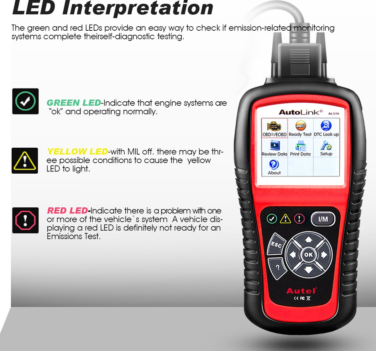 Autel Autolink AL519 scanner - OBD2 diagnose - levenslang gratis update thumbnail 4